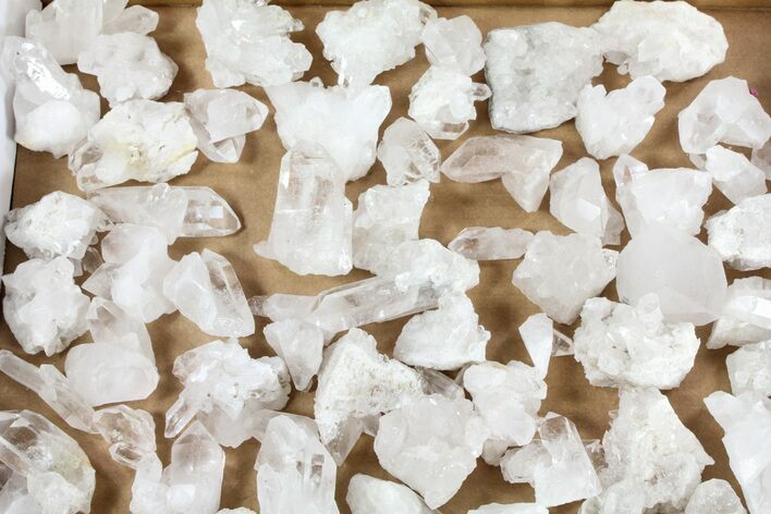 Clear Quartz Crystals From Brazil Wholesale Flat - ~ Pieces #62055